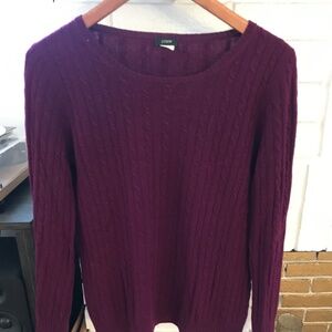 JCrew Merino Wool Crewneck Sweater, Plum